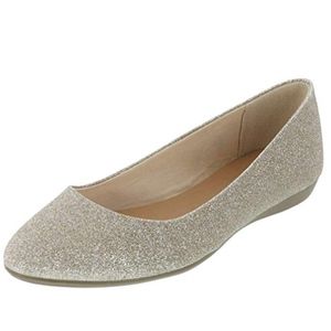 Lower East Side Women's Clinton Gold Glitter Flats